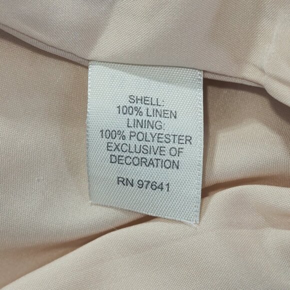 J Jill Skirt Womens 14 Tan Linen Floral Embroidery Knee Boho Modest Minimalist - Picture 4 of 11